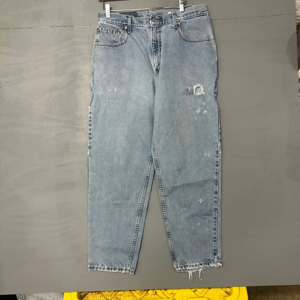 Vintage Levis 560 Mens 33x30 Light Wash‎ Comfort Fit Tapered Jeans Distressed